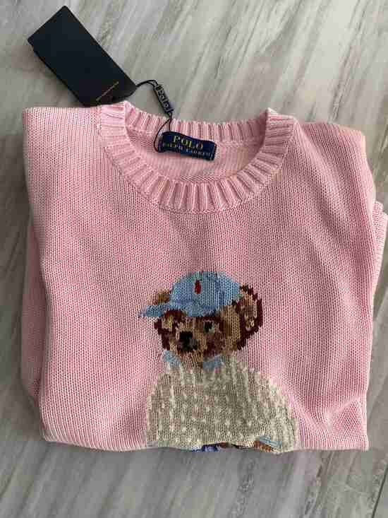 Polo Ralph Lauren Sweaters - POLO RALPH LAUREN Pink Bear Embroidered Crewneck Sweater